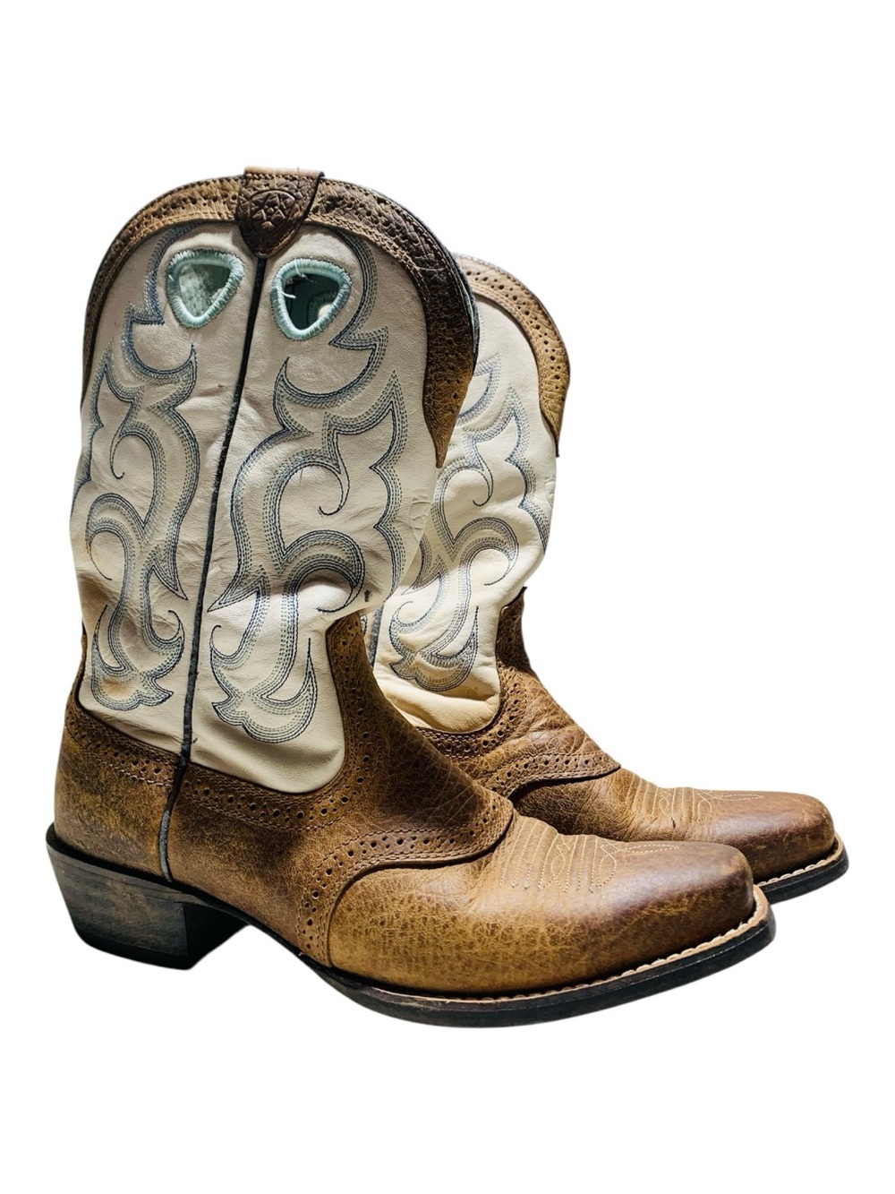 Women’s Ariat Earth Rawhide #10006885 Square Toe Leather Boots Size 8.5